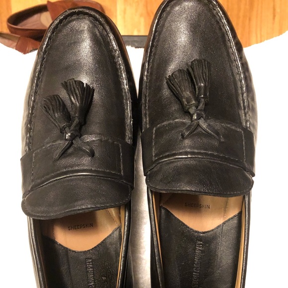 Johnston & Murphy black sheepskin loafers - Picture 2 of 8